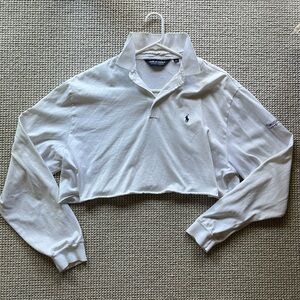 Vintage Ralph Lauren Golf Cropped Long Sleeve Polo - White